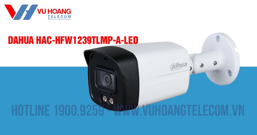 Camera HDCVI 2MP Full Color DAHUA HAC-HFW1239TLMP-A-LED